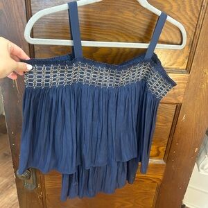 Ramy Brook Navy Smocked Camisole